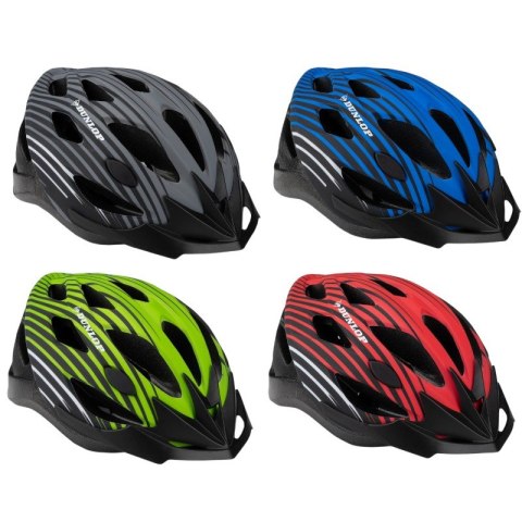 Dunlop - Kask rowerowy MTB regulowany rozmiar M 55-58 cm (Czerwono-Czarny)
