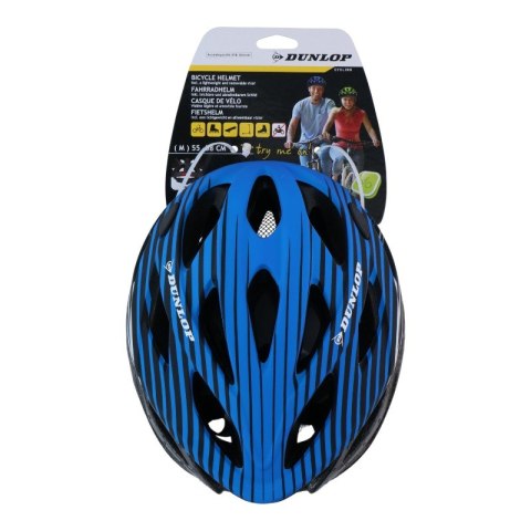 Dunlop - Kask rowerowy MTB regulowany rozmiar M 55-58 cm (Niebiesko-Czarny)