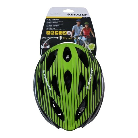 Dunlop - Kask rowerowy MTB regulowany rozmiar M 55-58 cm (Zielono-Czarny)
