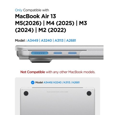 Spigen AirSkin - Obudowa MacBook Air 13,6" (M5/M4/M3/M2/2026-2022) (Frost Clear)