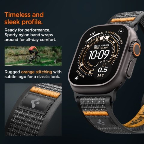 Spigen Athlex Air 2 - Pasek do Apple Watch 44/45/46/49 mm (Active Black / Orange)