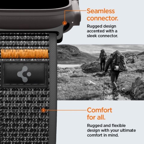 Spigen Athlex Air 2 - Pasek do Apple Watch 44/45/46/49 mm (Active Black / Orange)