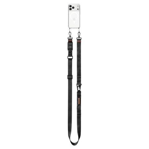 Spigen DA30M Lanyard Strap Crossbody - Uniwersalny pasek / smycz do telefonu (Czarny)