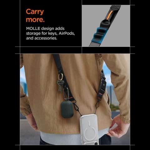 Spigen DA30M Lanyard Strap Crossbody - Uniwersalny pasek / smycz do telefonu (Czarny)