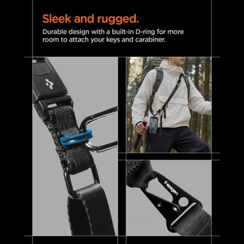 Spigen DA30M Lanyard Strap Crossbody - Uniwersalny pasek / smycz do telefonu (Czarny)