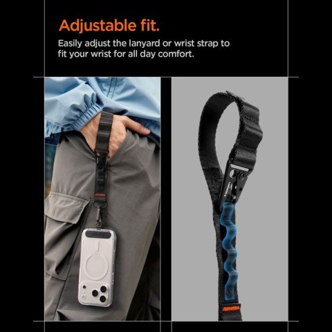 Spigen DA30M Lanyard Strap Crossbody - Uniwersalny pasek / smycz do telefonu (Czarny)