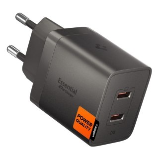 Spigen Essential EE472EU GaN - Ładowarka sieciowa 2x USB-C PD PPS 47W (Gunmetal)