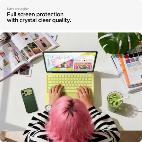 Spigen Glas.tR Slim FC - Szkło hartowane do MacBook Neo (Czarna ramka)