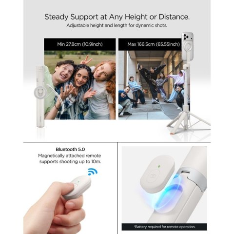 Spigen S582W MagSafe Bluetooth Selfie Stick Tripod - Statyw na smartfon / uchwyt selfie stick (Dune Beige)
