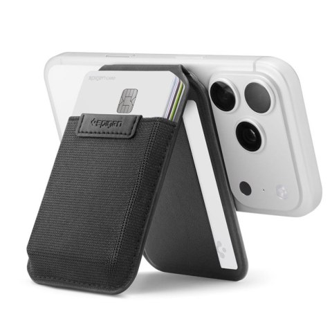 Spigen Slim Fold S314-4 MagSafe - Portfel magnetyczny z funkcją podstawki (Black)