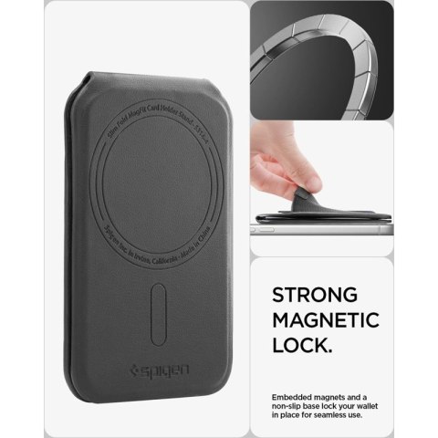 Spigen Slim Fold S314-4 MagSafe - Portfel magnetyczny z funkcją podstawki (Black)