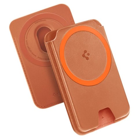 Spigen Valentinus MagFit + MagSafe - Portfel magnetyczny (Metallic Orange)