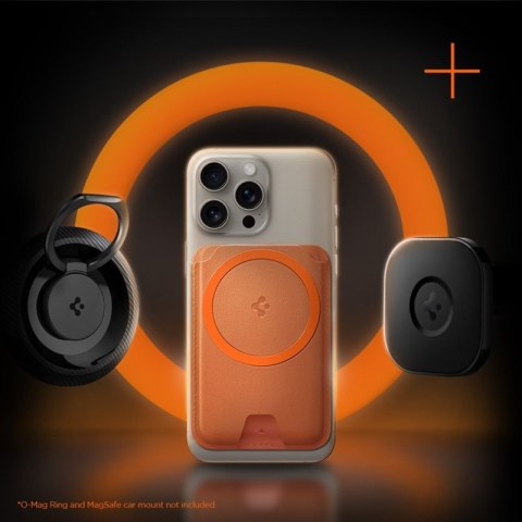 Spigen Valentinus MagFit + MagSafe - Portfel magnetyczny (Metallic Orange)