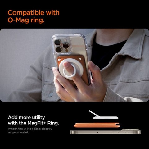 Spigen Valentinus MagFit + MagSafe - Portfel magnetyczny (Metallic Orange)