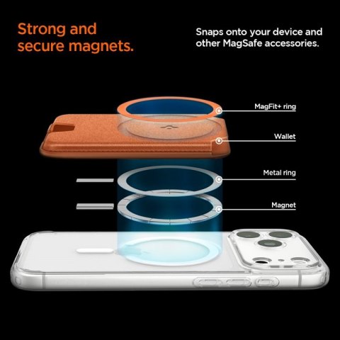Spigen Valentinus MagFit + MagSafe - Portfel magnetyczny (Metallic Orange)