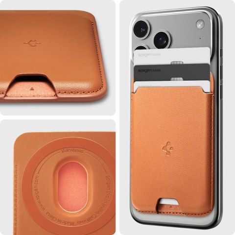 Spigen Valentinus MagSafe - Portfel magnetyczny (Metallic Orange)