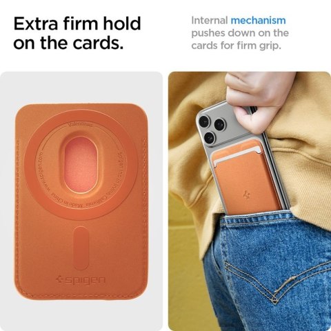 Spigen Valentinus MagSafe - Portfel magnetyczny (Metallic Orange)