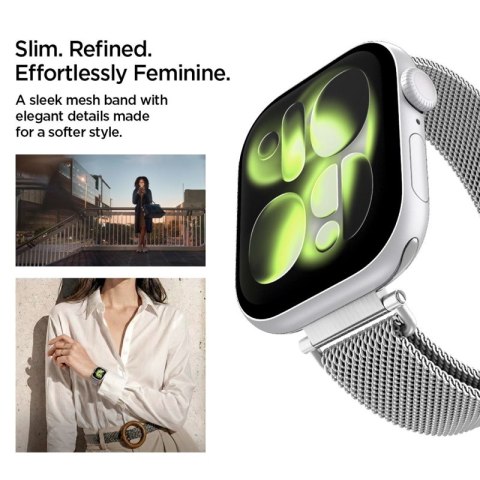 Spigen WBM4 - Pasek ze stali nierdzewnej do Apple Watch 40/41/42 mm (Silver)