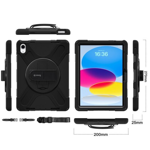 Crong Defender Plus - Pancerne etui iPad 11" A16 (2025) / 10.9" (2022) (czarny)