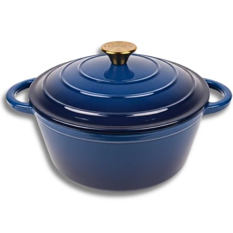 EMALIOWANY GARNEK ŻELIWNY 24cm 4L HAGE NIEBIESKI