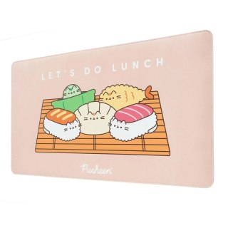 Pusheen - Mata gamingowa / na biurko z ekoskóry XXL z kolekcji Sushi Roll (60 x 35 cm)