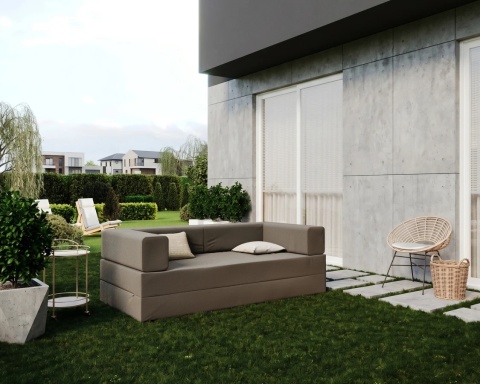 Sofa AVIO GARDEN sofa ogrodowa 3-osobowa, wodoodporna, rozkładana do spania, 100x200 cm, Grafitowa