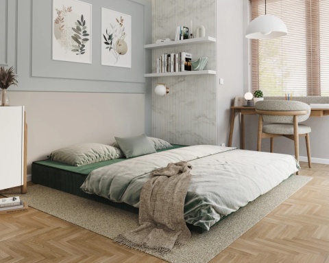Sofa AVIO rozkładana, wymiary: 200x100x67,5 cm - 200x100 - SZTRUKS - Butelkowa zieleń