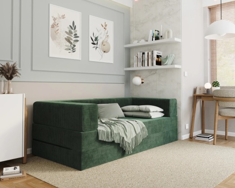 Sofa AVIO rozkładana, wymiary: 200x100x67,5 cm - 200x100 - SZTRUKS - Butelkowa zieleń