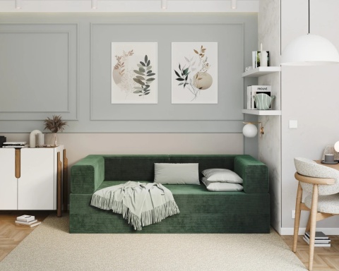 Sofa AVIO rozkładana, wymiary: 200x100x67,5 cm - 200x100 - SZTRUKS - Butelkowa zieleń