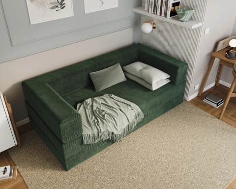 Sofa AVIO rozkładana, wymiary: 200x100x67,5 cm - 200x100 - SZTRUKS - Butelkowa zieleń