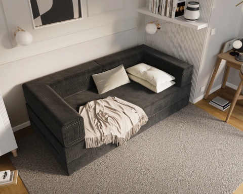 Sofa AVIO rozkładana, wymiary: 200x100x67,5 cm - 200x100 - SZTRUKS - Czarny