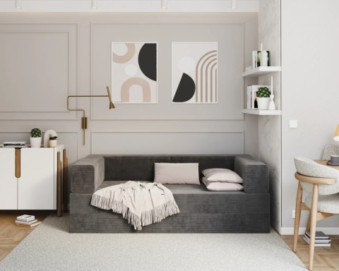 Sofa AVIO rozkładana, wymiary: 200x100x67,5 cm - 200x100 - SZTRUKS - Grafit
