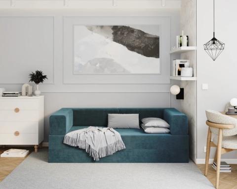 Sofa AVIO rozkładana, wymiary: 200x100x67,5 cm - 200x100 - SZTRUKS - Granat
