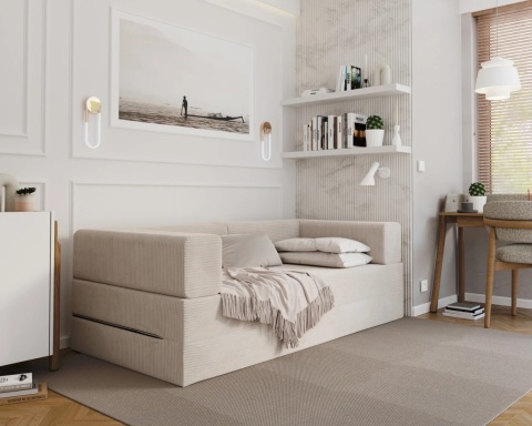 Sofa AVIO rozkładana, wymiary: 200x100x67,5 cm - 200x100 - SZTRUKS - Krem