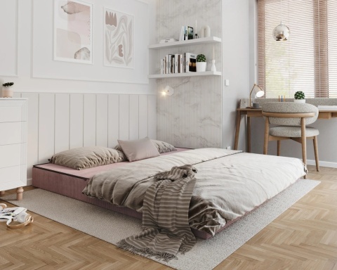 Sofa AVIO rozkładana, wymiary: 200x100x67,5 cm - 200x100 - SZTRUKS - Pudrowy róż