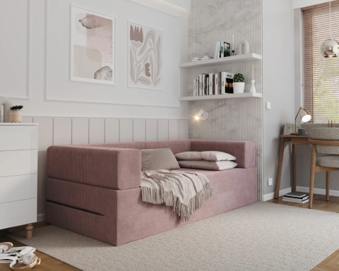Sofa AVIO rozkładana, wymiary: 200x100x67,5 cm - 200x100 - SZTRUKS - Pudrowy róż