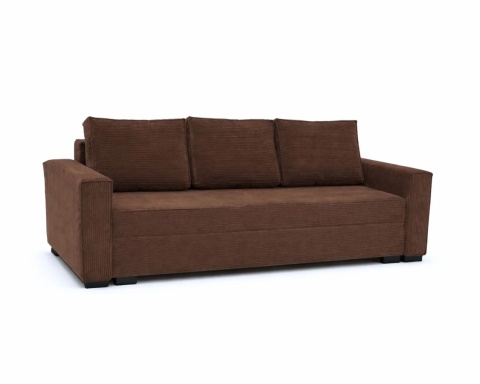 Sofa ELANO rozkładana, z poduszkami, tkanina: sztruks - 234x92 - SZTRUKS - Krem