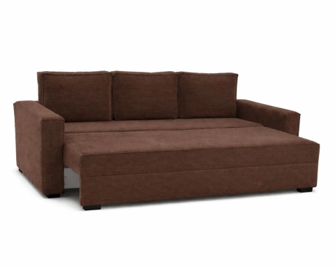 Sofa ELANO rozkładana, z poduszkami, tkanina: sztruks - 234x92 - SZTRUKS - Krem