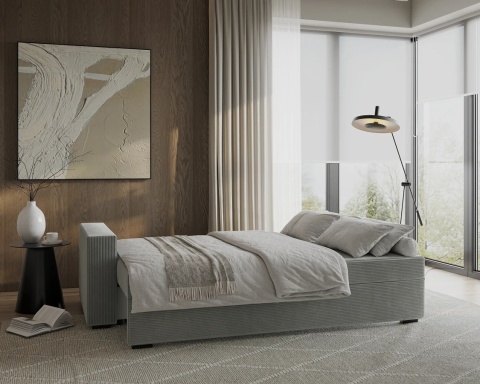Sofa ELANO rozkładana, z poduszkami 234x92 SZTRUKS Szary