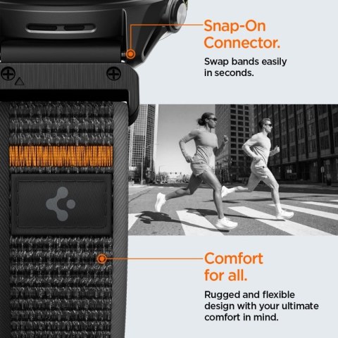 Spigen Athlex Air - Pasek do Garmin QuickFit 22 mm (Active Black / Orange)