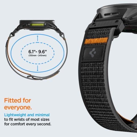 Spigen Athlex Air - Pasek do Garmin QuickFit 22 mm (Active Black / Orange)