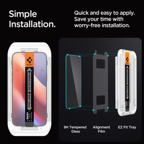Spigen GLAS.TR EZ FIT 2-Pack - Szkło hartowane do iPhone 16 Pro / 17 / 17 Pro 2 szt