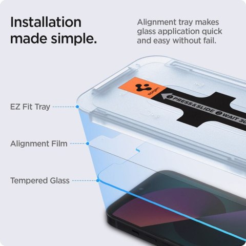 Spigen GLAS.TR EZ FIT 2-Pack - Szkło hartowane do iPhone 17e / 16e / 14 / 13 Pro / 13 2 szt