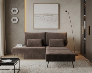 Narożnik modułowy MIRANO rozkładany, z poduszkami 240x103 SZTRUKS Brąz
