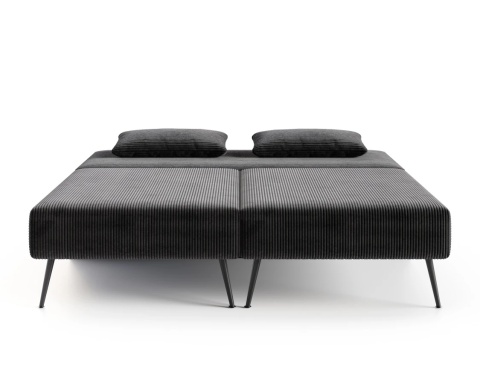 Narożnik modułowy MIRANO rozkładany, z poduszkami, tkanina sztruks - 240x103 - SZTRUKS - Czarny