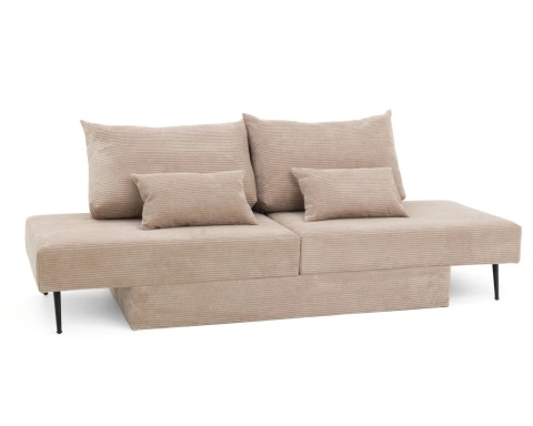 Narożnik modułowy MIRANO rozkładany, z poduszkami, tkanina sztruks - 240x103 - SZTRUKS - Grafit