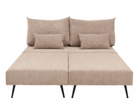 Narożnik modułowy MIRANO rozkładany, z poduszkami, tkanina sztruks - 240x103 - SZTRUKS - Szary