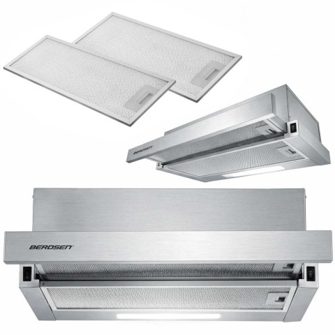Okap teleskopowy kuchenny podszafkowy 50 cm Berdsen BT-242 inox