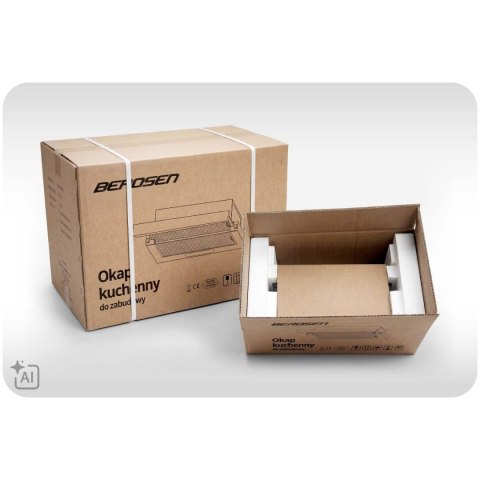 Okap teleskopowy kuchenny podszafkowy 60 cm Berdsen BT-241 czarny