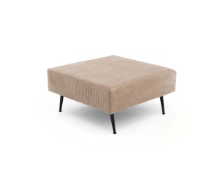 Pufa tapicerowana MIRANO do narożnika modułowego, tkanina sztruks - 80x80 - SZTRUKS - Beż